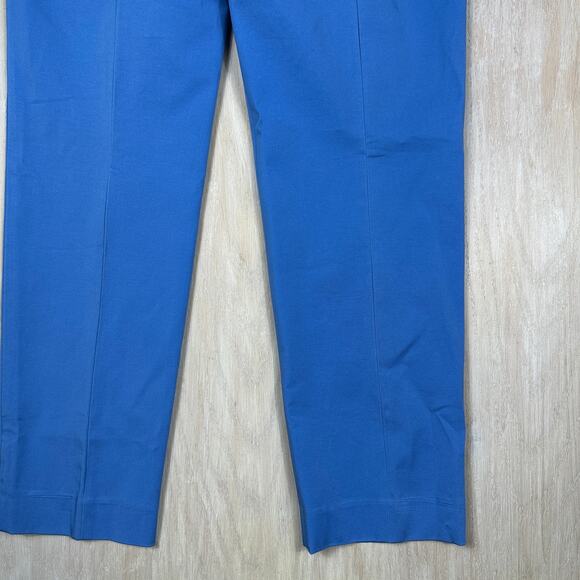 NWT Talbots Blue Cotton Spandex Stretch Straight Leg Ankle Career Dress Pants 12 - Picture 13 of 14